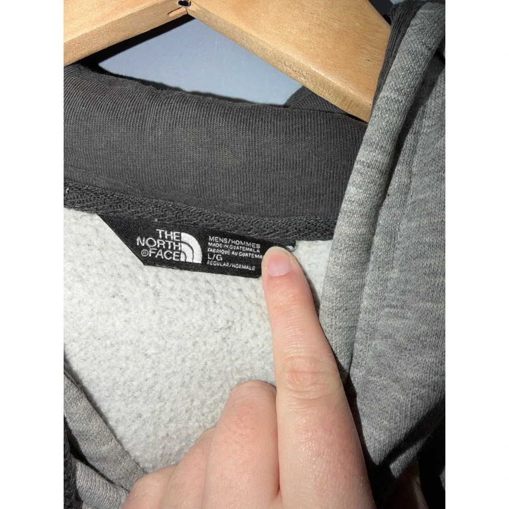 The North Face Gray‎ Heathered Hoodie Pullover Logo Front Pocket Mens L